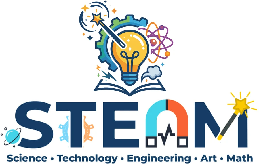 STEAM — Science, Technology, Engineering, Art, Math school assembly show logo